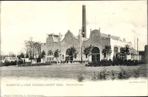 Ak Düsseldorf am Rhein, Ausstellung 1904, Maschinenhalle