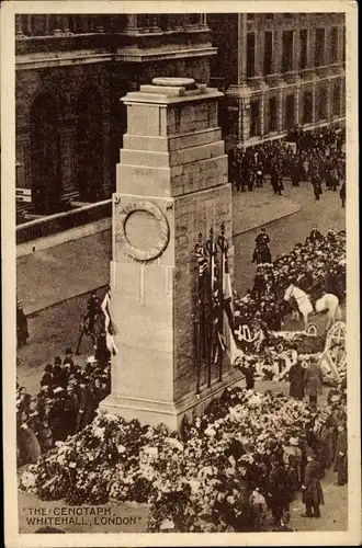 Ak London City, The Cenotaph, Whitehall, 1925