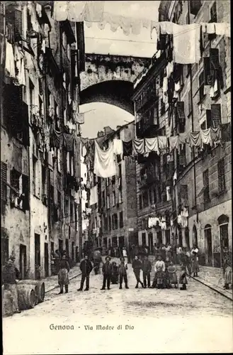 Ak Genova Genua Ligurien, Via Madre di Dio