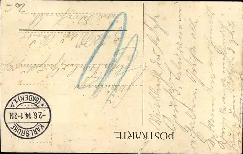 Ak Karlsruhe in Baden Württemberg, 1. Bad. Leib. Grenadier Regiment Nr. 109, Soldaten in Unifom