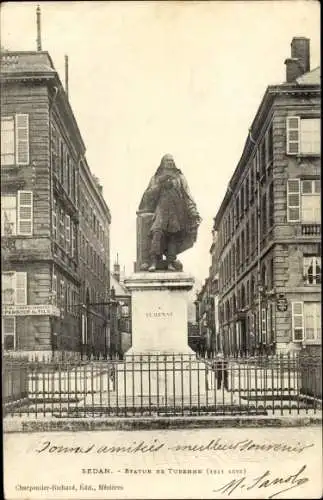 Ak Sedan Ardennes, Statue de Turenne