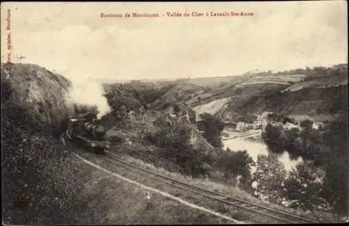 Ak Lavault Sainte Anne pres Montlucon Allier, Vallee du Cher, chemin de fer