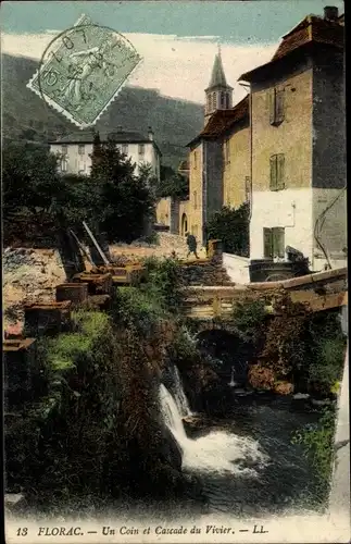 Ak Florac Lozère, Cascade du Vivier