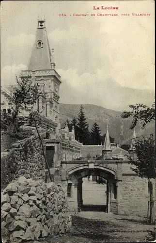 Ak Villefort Lozère, Chateau de Champvans