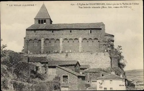 Ak Chanteuges Haute Loire, Eglise, Vallee de l'Allier, Kirche