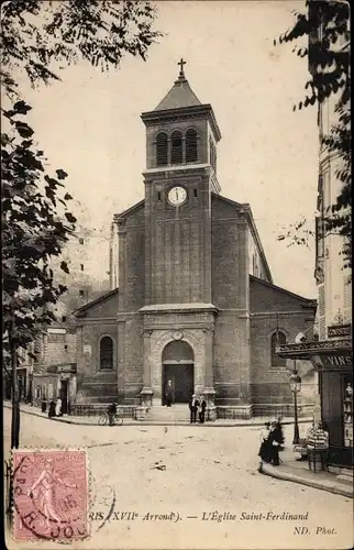 Ak Paris XVII., L'Eglise Saint Ferdinand, Kirche