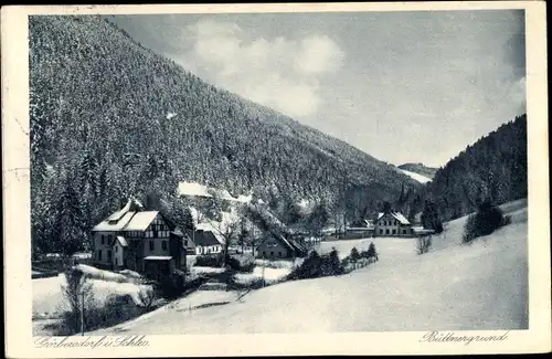 Ak Sokołowsko Görbersdorf Schlesien, Büttnergrund, Winter