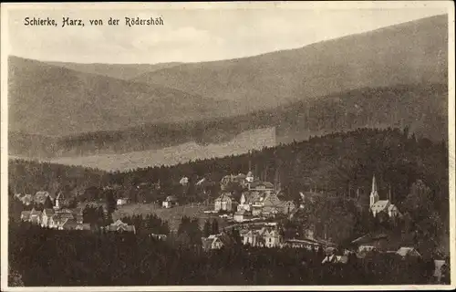 Ak Schierke Wernigerode am Harz, Blick von der Rödershöh