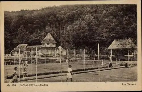 Ak Saint Valéry en Caux Seine et Maritime, Les Tennis