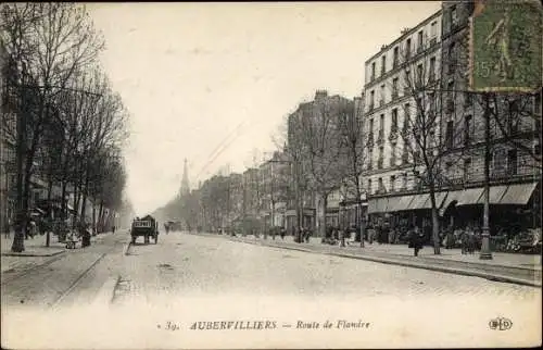 Ak Aubervilliers Seine Saint Denis, Route de Flandre