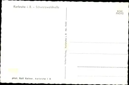 Ak Karlsruhe in Baden Württemberg, Schwarzwaldhalle