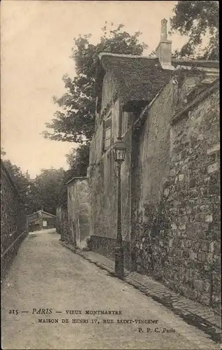 Ak Paris XVIII., Rue Saint Vincent, Maison de Henri IV