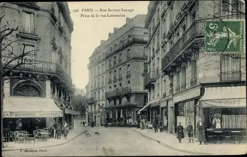 Ak Paris Passy, Rue Bastien Lepage prise de la Rue Lafontaine