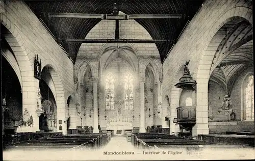 Ak Mondoubleau Loir et Cher, Interieur de l'eglise