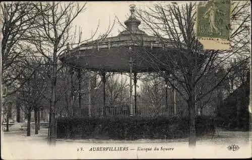 Ak Aubervilliers Seine Saint Denis, Kiosque du Square