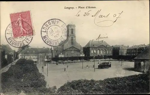 Ak Longwy Lothringen Meurthe et Moselle, Place d'armes