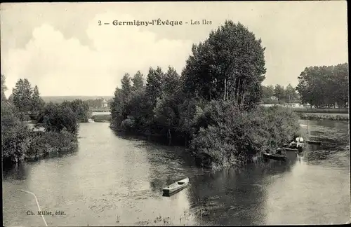 Ak Germigny l'Eveque Seine et Marne, Les Iles