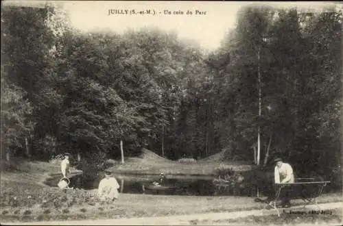 Ak Juilly Seine et Marne, Un coin du Parc