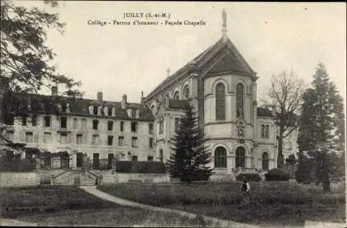 Ak Juilly Seine et Marne, College, Perron d'honneur, Facade Chapelle