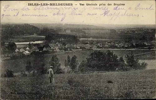 Ak Isles les Meldeuses Seine et Marne, Vue Generale