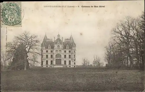 Ak Ligny le Ribault Loiret, Château de Bon Hôtel