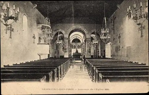 Ak Germigny des Près Loiret, Intérieur de l'Église