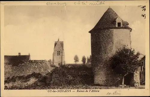 Ak Gy les Nonains Loiret, Ruines de l'Abbaye