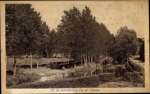 Ak Gy les Nonains Loiret, Vue sur l'Ouanne