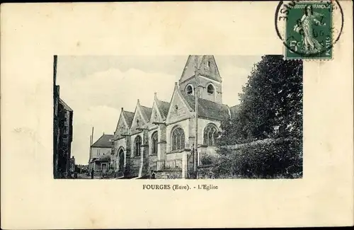 Ak Fourges Eure, Vue de l'Église