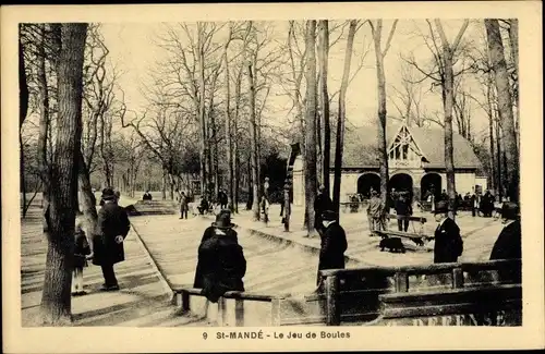 Ak Saint Mandé Val de Marne, Le Jeu de Boules, Parc