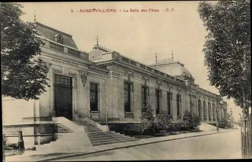 Ak Aubervilliers Seine Saint Denis, La Salle des Fetes