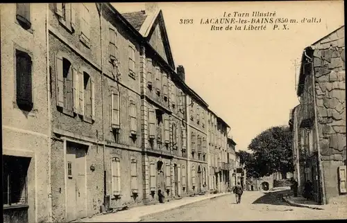 Ak Lacaune les Bains Tarn, Rue de la Liberté, Straßenpartie