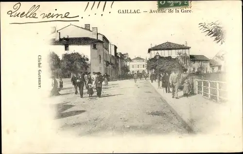 Ak Gaillac Tarn, Avenue de la Gare, Straßenpartie