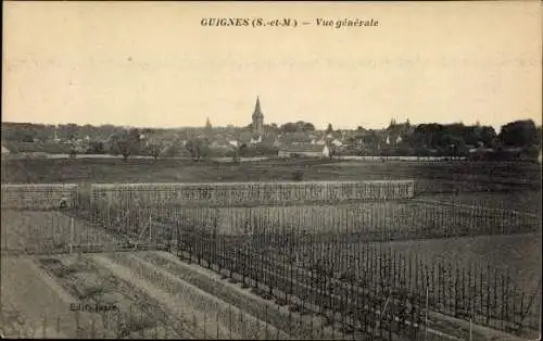 Ak Guignes Seine et Marne, Vue Generale