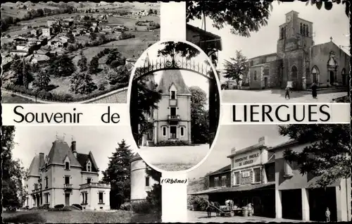 Ak Liergues Rhône, Château, Vue générale