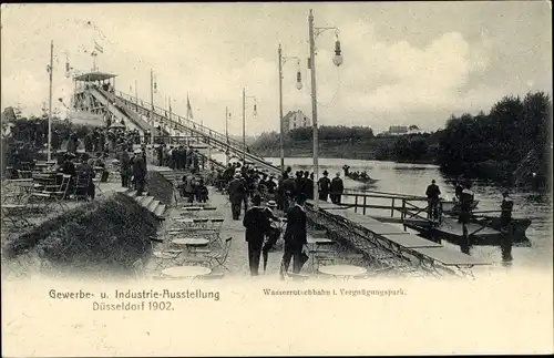 Ak Düsseldorf am Rhein, Gewerbe und Industrie Ausstellung 1902, Wasserrutschbahn
