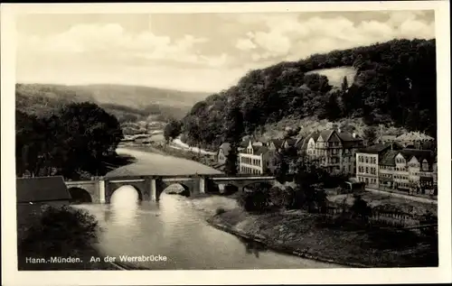 Ak Hann. Münden in Niedersachsen, Blick zur Werrabrücke