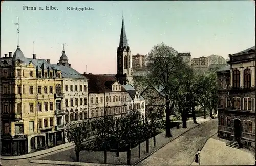 Leuchtfenster Ak Pirna in Sachsen, Königsplatz