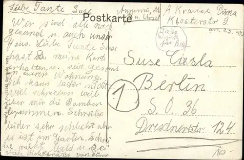 Leuchtfenster Ak Pirna in Sachsen, Königsplatz