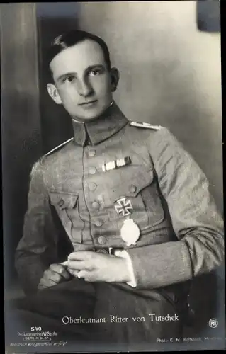 Ak Oberleutnant Ritter von Tutschek, Portrait