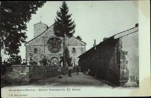 Ak Mont-Saint-Martin Lothringen Meurthe et Moselle, Eglise Romane du XIe siecle