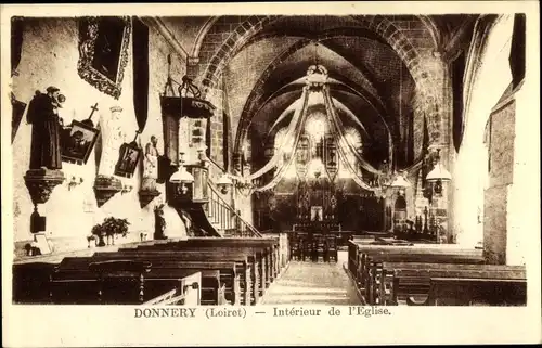 Ak Donnery Loiret, Intérieur de l'Église