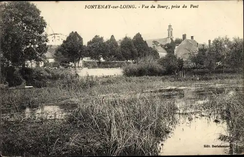 Ak Fontenay sur Loing Loiret, Vue du Bourg