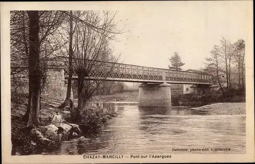 Ak Chazay Marcilly Rhône, Pont sur l'Azergues