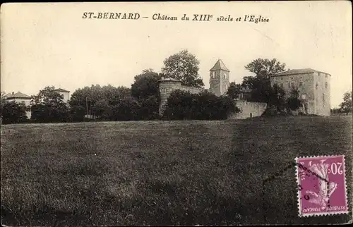 Ak Saint Bernard Rhône, Château et Église