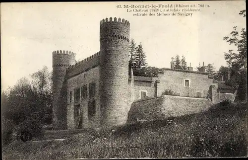 Ak Saint Bonnet le Froid Rhône, Vue du Château