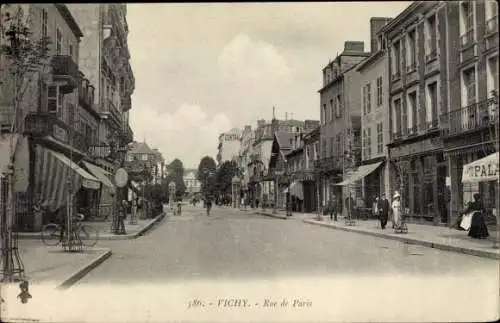 Ak Vichy Allier, Rue de Paris, velo