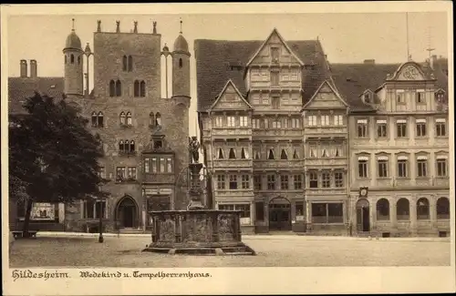 Ak Hildesheim in Niedersachsen, Wedekind und Tempelherrenhaus