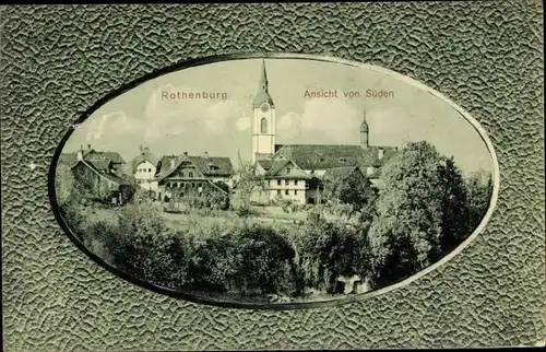 Passepartout Ak Rothenburg ob der Tauber Mittelfranken, Ansicht von Süden