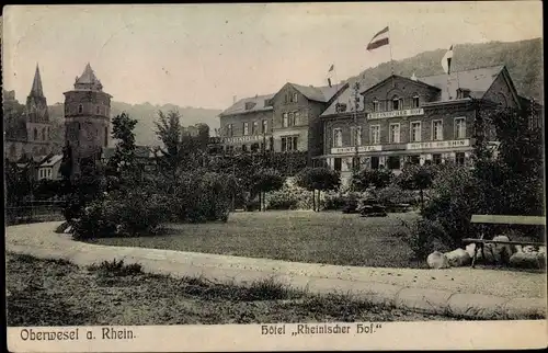 Ak Oberwesel in Rheinland Pfalz, Hotel Rheinischer Hof